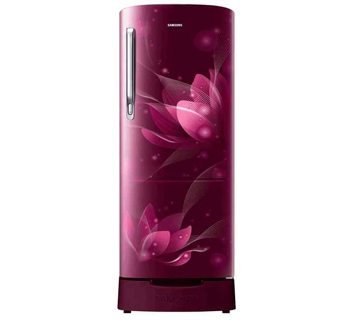 Samsung 192 L 2 Star Direct Cool Single Door Refrigerator (RR20A181BR8/HL SAFFRON RED Base Stand with Drawer)